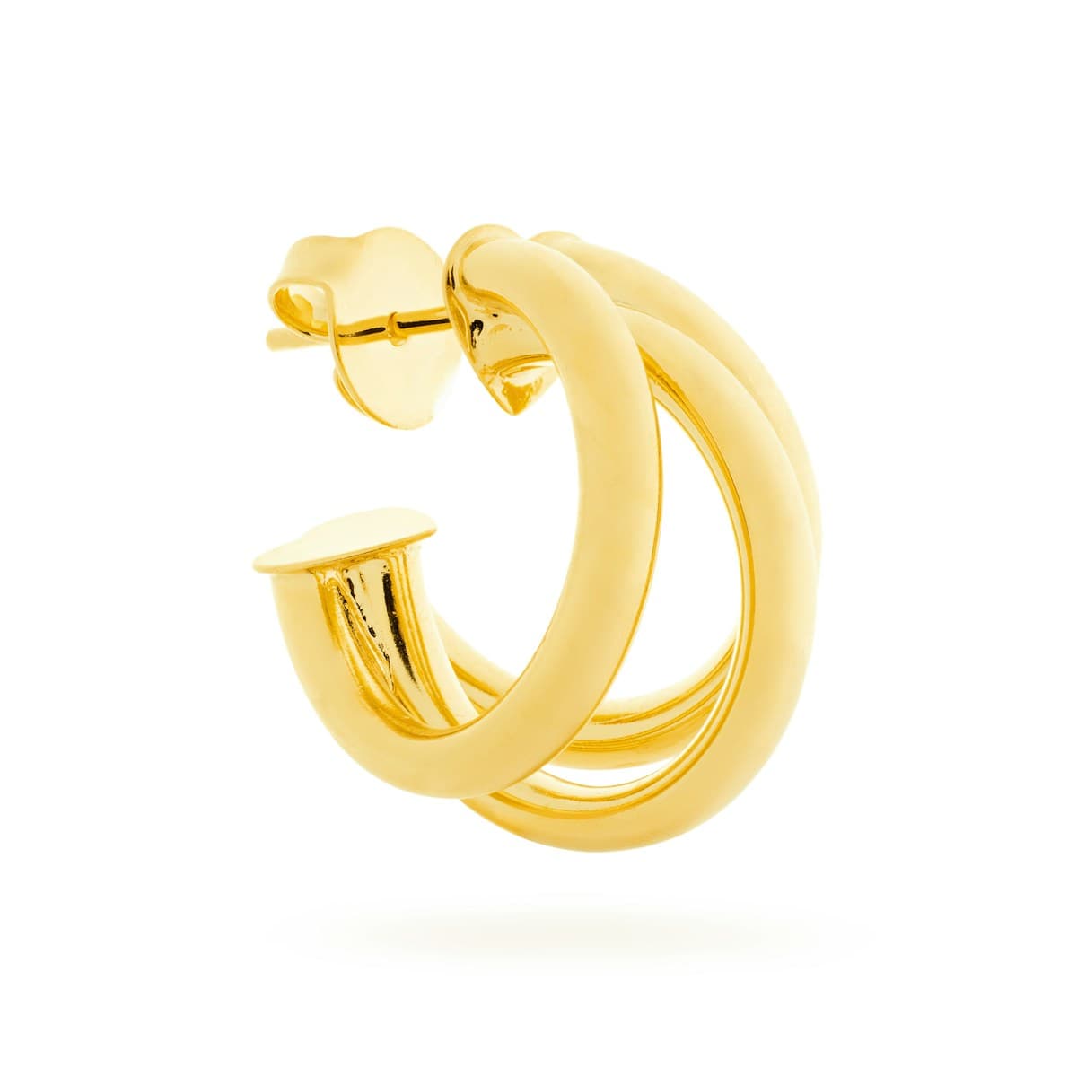 Argola Texturizada Dourada — Folheado a ouro 18k