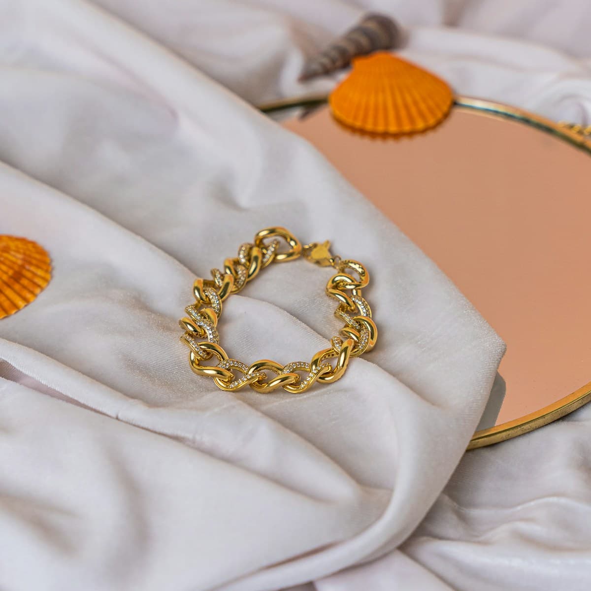 Pulseira Elos Grossos — Folheado a ouro 18k